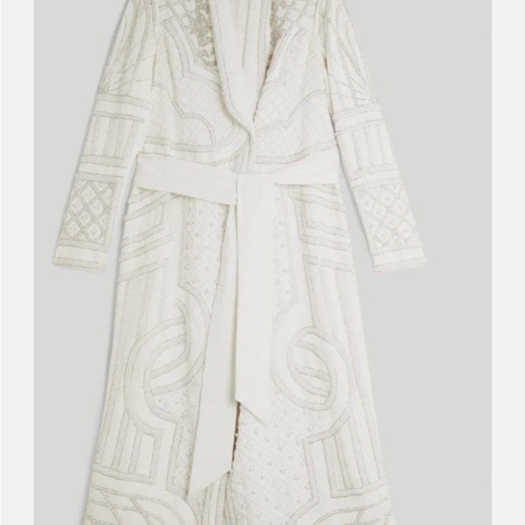 Karen Millen Crystal Embellished Woven Maxi Blazer Dress SIZE UK 10 RRP £549 - Picture 2 of 7